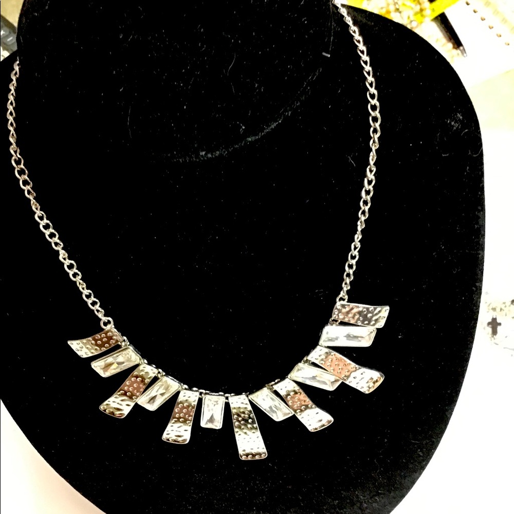 Silver plated brass , and silver stick choker